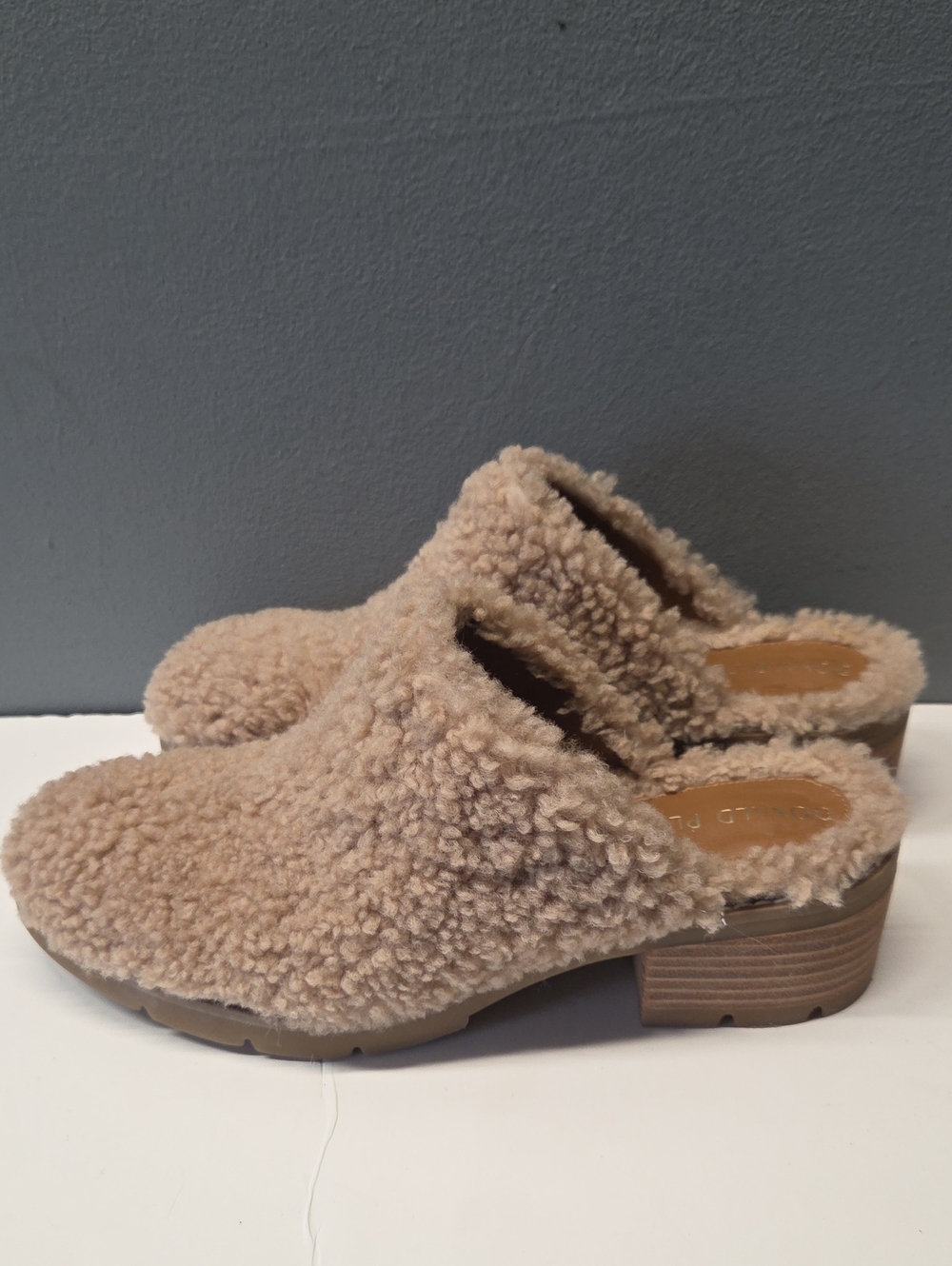 Donald J. Pliner Womens Sammie Beige Shearling And Leather Mule Clogs Size 9.5 - Picture 5 of 7